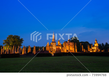 Night view historical park temple 73994788