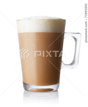 cappuccino in cup isolated on white 73995893