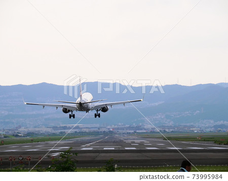Boeing 737 (late summer) before landing at Osaka Itami Airport 73995984