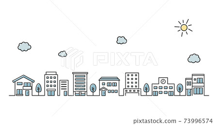 Cityscape illustration Simple sky line background Fashionable icon Town building Landscape City Cityscape illustration Simple sky line background Fashionable icon Town building Landscape City 73996574