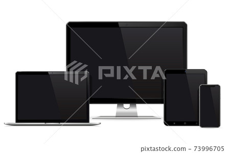 Realistic high detailed vector illustration of electronic devices isolated on white background 73996705