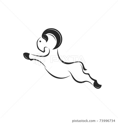 Vector of jumping goat design on white background. Easy editable layered vector illustration.  Farm Animal. 73996734