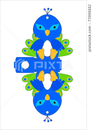Cute easter egg holder peacock template. Retail paper box for the easter egg. 73998882