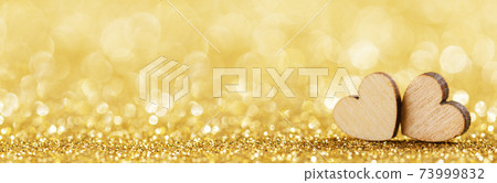 Two hearts on bokeh background 73999832