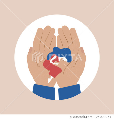 Man holding woman in his hands. Protection and care Man holding woman in his hands. Protection and care 74000265