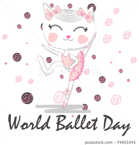 World Ballet Day, October. Young girl performing ballet dance conceptual 74001043