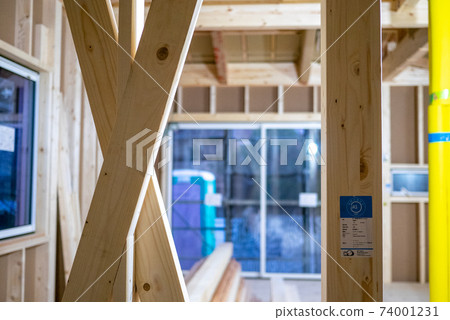 Construction site (indoor) of a newly built single-family house 74001231