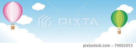Banner sky balloon frame background blue sky cloud copy space background illustration 74002053