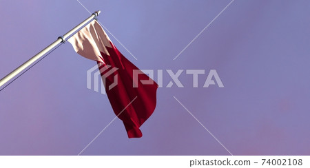 3d rendering of the national flag of the Qatar 74002108