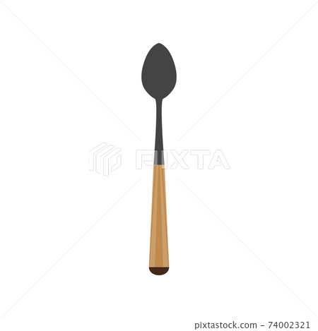Spoon vector illustration denner utensil kitchen silverware icon food. Restaurant symbol cutlery equipment design object. Breakfast spoon kitchenware element sign silhouette 74002321