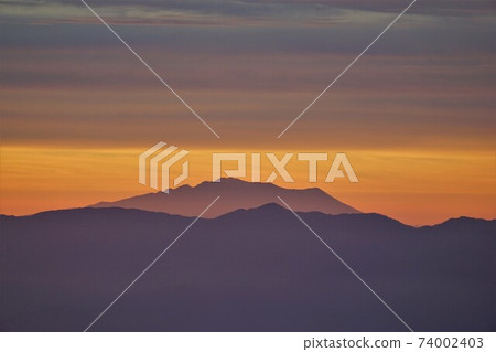 Sunset from Mitsuishi and Mt. Ontake Sunset from Mitsuishi and Mt. Ontake 74002403