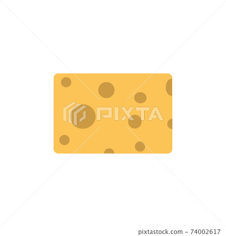Vector illustration chesse piece design icon isolated whit sign. Simple yellow element square food shape. Health chesse hole parmesan slice good. Natural edam organic Vector illustration chesse piece design icon isolated whit sign. Simple yellow element square food shape. Health chesse hole parmesan slice good. Natural edam organic 74002617