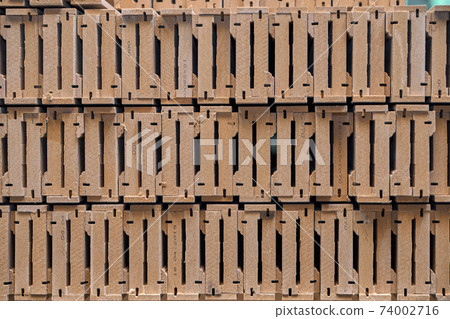 Joinery. Wood door manufacturing process. Stacked door architraves. Furniture manufacture 74002716