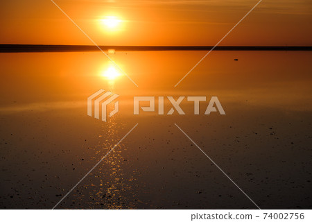 Sunset Genichesk pink salty lake, Ukraine Sunset Genichesk pink salty lake, Ukraine 74002756