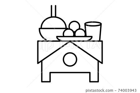Black and white funeral icon, rice 74003943
