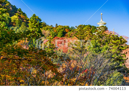 (Saitama Prefecture) Autumn Hakuunzan Toriikannon Xuanzang Tower (Saitama Prefecture) Autumn Hakuunzan Toriikannon Xuanzang Tower 74004113