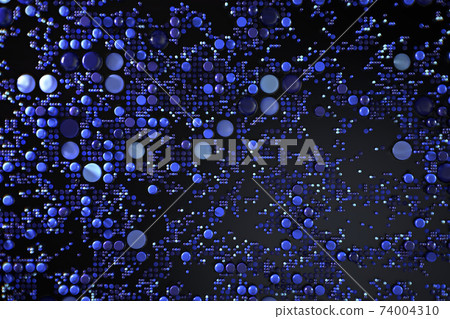 Data technology abstract futuristic illustration . Dots and lines on dark background. 3D 74004310