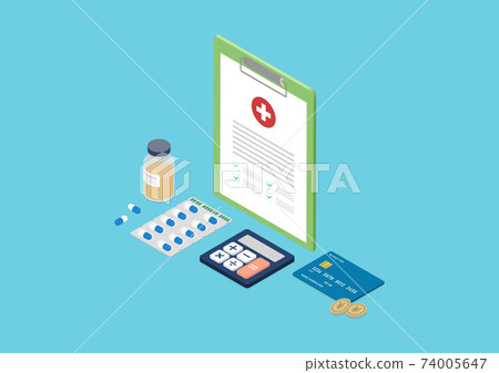 Illustration material of treatment costs, medical costs, medicine costs, medical fees 74005647