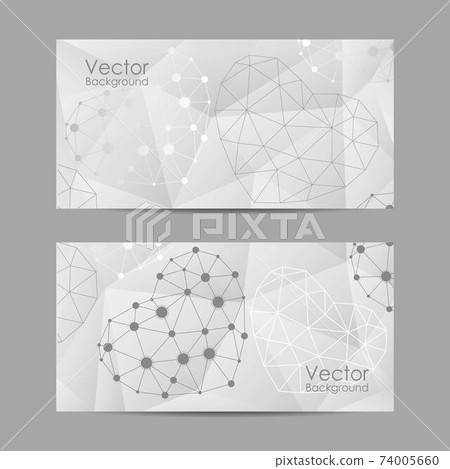 Set of horizontal banners with abstract hearts Set of horizontal banners with abstract hearts 74005660