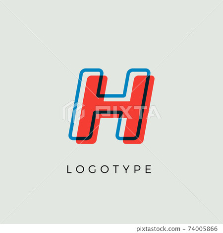 Stunning Letter H with 3d color contour, minimalist letter graphic for modern comic book logo, cartoon headline, creative lettering and art monogram. Minimal style letters, vector typographic design Stunning Letter H with 3d color contour, minimalist letter graphic for modern comic book logo, cartoon headline, creative lettering and art monogram. Minimal style letters, vector typographic design 74005866