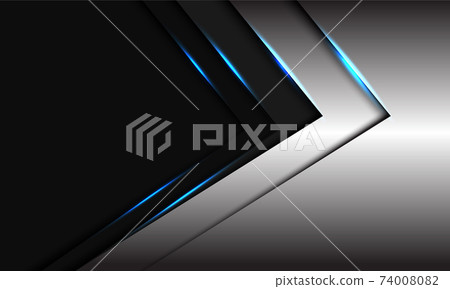 Abstract sliver grey metallic blue light arrow direction with dark blank space design modern futuristic vector background illustration. Abstract sliver grey metallic blue light arrow direction with dark blank space design modern futuristic vector background illustration. 74008082