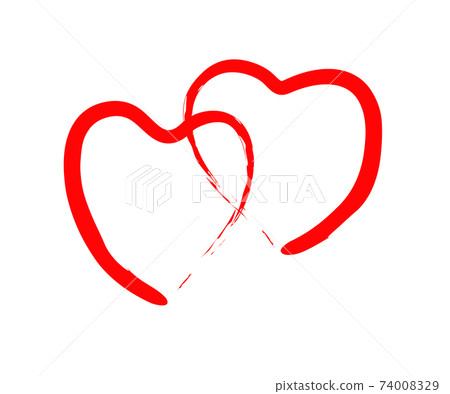 Vector Heart shape frame with brush painting isolated Vector Heart shape frame with brush painting isolated 74008329