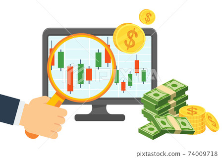 Japanese candlestick chart. Financial market. Stock quote. Raw material price. Japanese candlestick chart. Financial market. Stock quote. Raw material price. 74009718