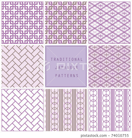 Japanese pattern pattern set ─ corner connection, Narihirabishi, Kuruwa connection, Higaki (Ajiro) Japanese pattern pattern set ─ corner connection, Narihirabishi, Kuruwa connection, Higaki (Ajiro) 74010755