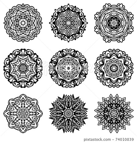 mandala medallion ornametal collection vector set 74010839