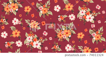 Seamless spring floral pattern 1 74011324