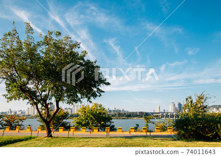 Jamsil Hangang river park in Seoul, korea 74011643