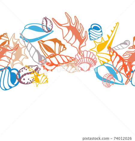 Seamless pattern with seashells. 74012026