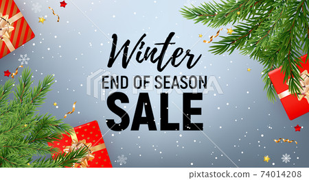 Winter End of Season Sale Background Design. Template for advertising, web, social media and fashion ads. Poster, flyer, greeting card, header for website Vector Illustration EPS10 Winter End of Season Sale Background Design. Template for advertising, web, social media and fashion ads. Poster, flyer, greeting card, header for website Vector Illustration EPS10 74014208