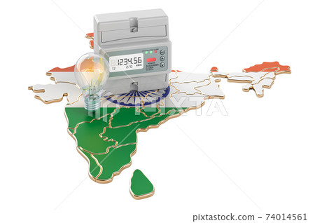 Electric energy consumption in India, 3D rendering 74014561