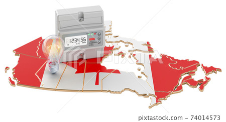 Electric energy consumption in Canada, 3D rendering 74014573