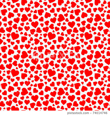 Seamless stylish red pattern with hearts in...-插圖素材 [74014746] - PIXTA圖庫