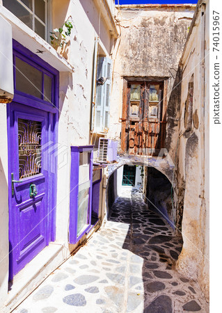 charming narrow streets of traditional greek villages - Naxos island charming narrow streets of traditional greek villages - Naxos island 74015967