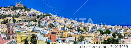 Colors of Greece series - Syros island, vie of Ano Syros village Colors of Greece series - Syros island, vie of Ano Syros village 74015989