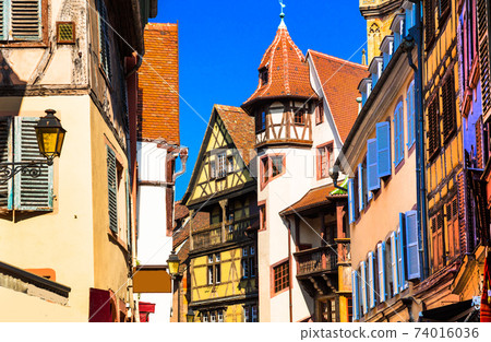 Kaysersberg - one of the most beautiful traditional villages of France, Alsace region 74016036