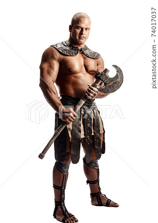 Angry warrior with axe Angry warrior with axe 74017037