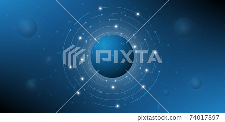 Digital hi tech with circle and particles design. 74017897