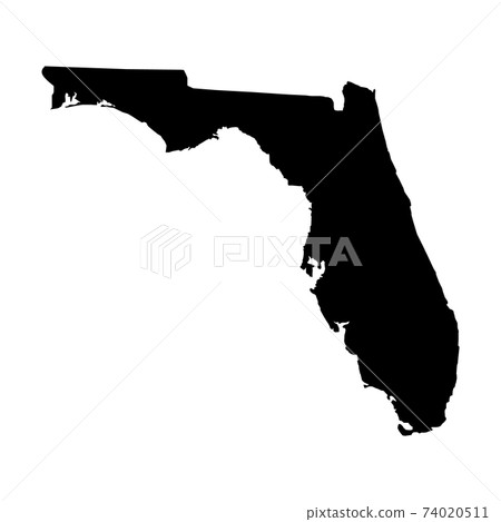 united states florida icon on white background. florida state sign. black map of florida. flat style. united states florida icon on white background. florida state sign. black map of florida. flat style. 74020511