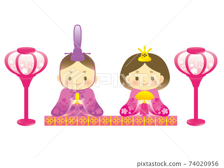 Illustration material: Hinamatsuri background illustration pink tone with copy space Illustration material: Hinamatsuri background illustration pink tone with copy space 74020956