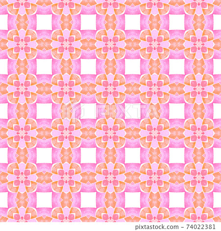 Ethnic hand painted pattern. Orange energetic 74022381