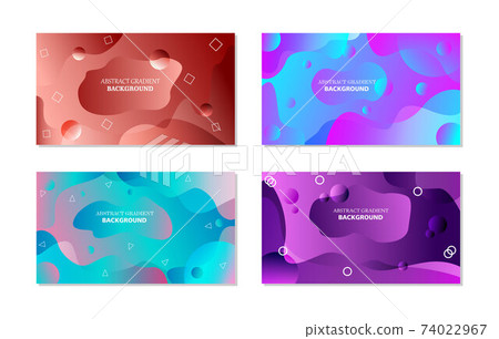 Set of Memphis Style Covers. Flat Vector Illustrations for Background, Brochures, Posters and Banners. 74022967