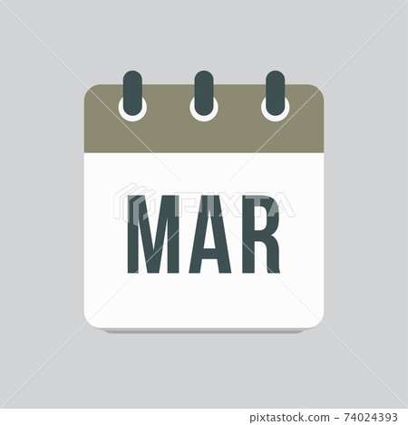 Vector icon page square calendar, month March 74024393