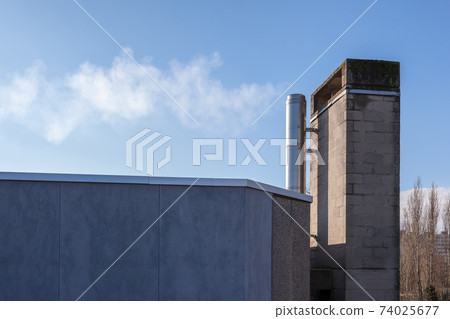 Chimney fireplace with smoke 74025677