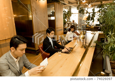 Dim fashionable coworking space 74026097