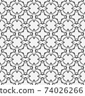 Ethnic hand painted pattern. Black and white 74026266