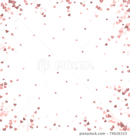 Pink heart love confettis. Valentine's day vignett Pink heart love confettis. Valentine's day vignett 74026333